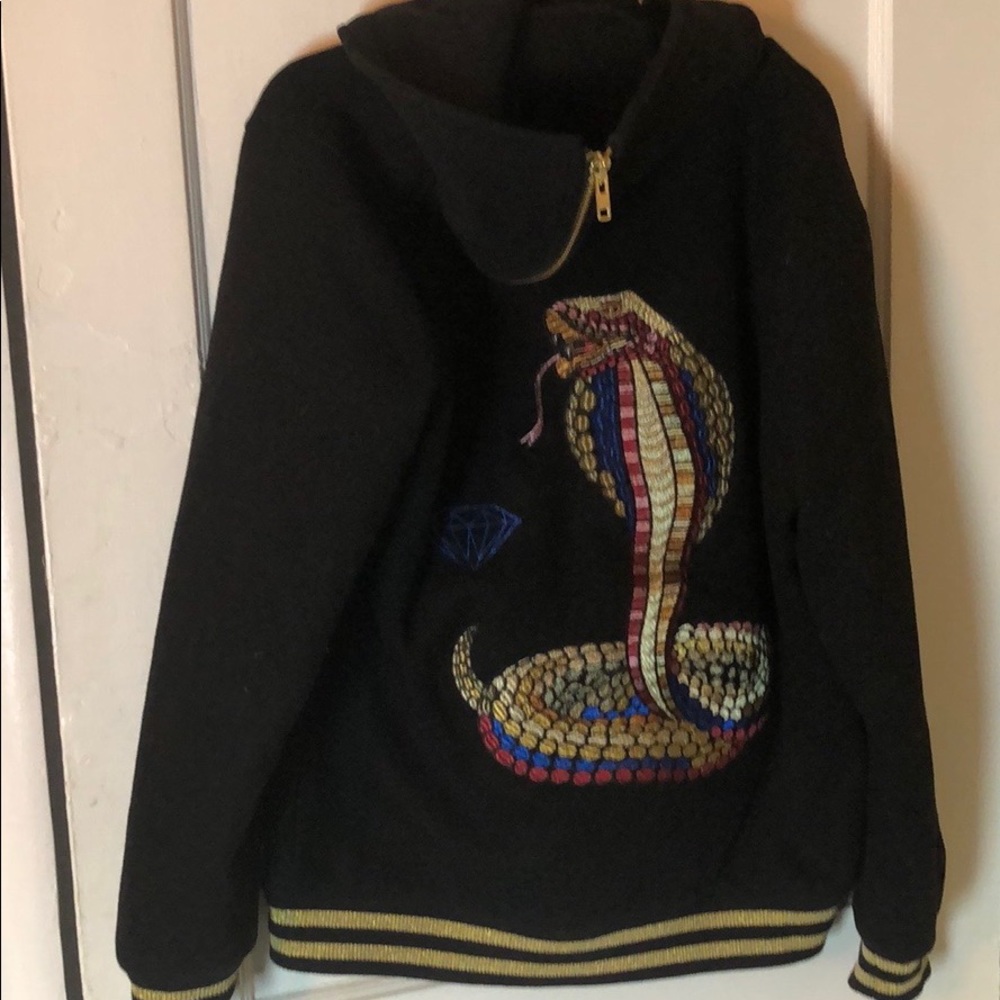 Diamond Supply Co. Men’s Embroidered Cobra Varsity Jacket Medium Black - Picture 6 of 11